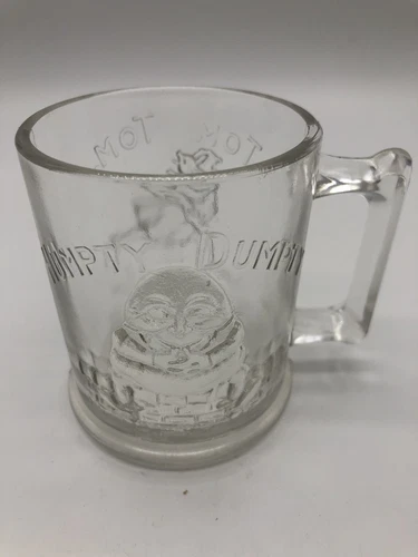 Vintage Depression Glass Humpty Dumpty and Tom Tom the Piper’s Son Mug