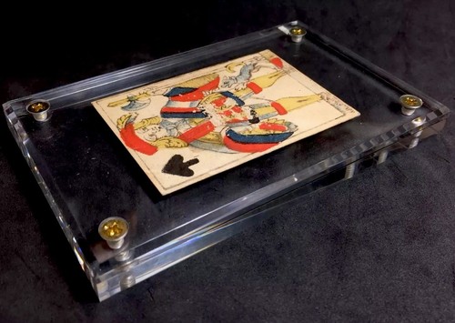 XVIII Century Court Stencil Brush Painted Antique Playing Cards Historic Single - Picture 7 of 12