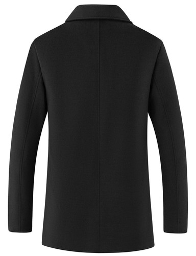 Giacca militare Wantdo uomo monopetto pea coat antivento colletto dentellato - Foto 4 di 30