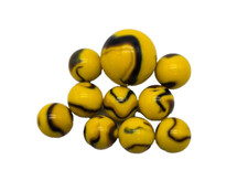 BUMMBLE BEE Swirled Marbles Yellow/Black Glass Shooter 10pcs