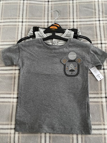 Boys 3 Piece Set - Shorts, Vest And T-shirt - Grey - Lion - Brand New - Picture 2 of 5