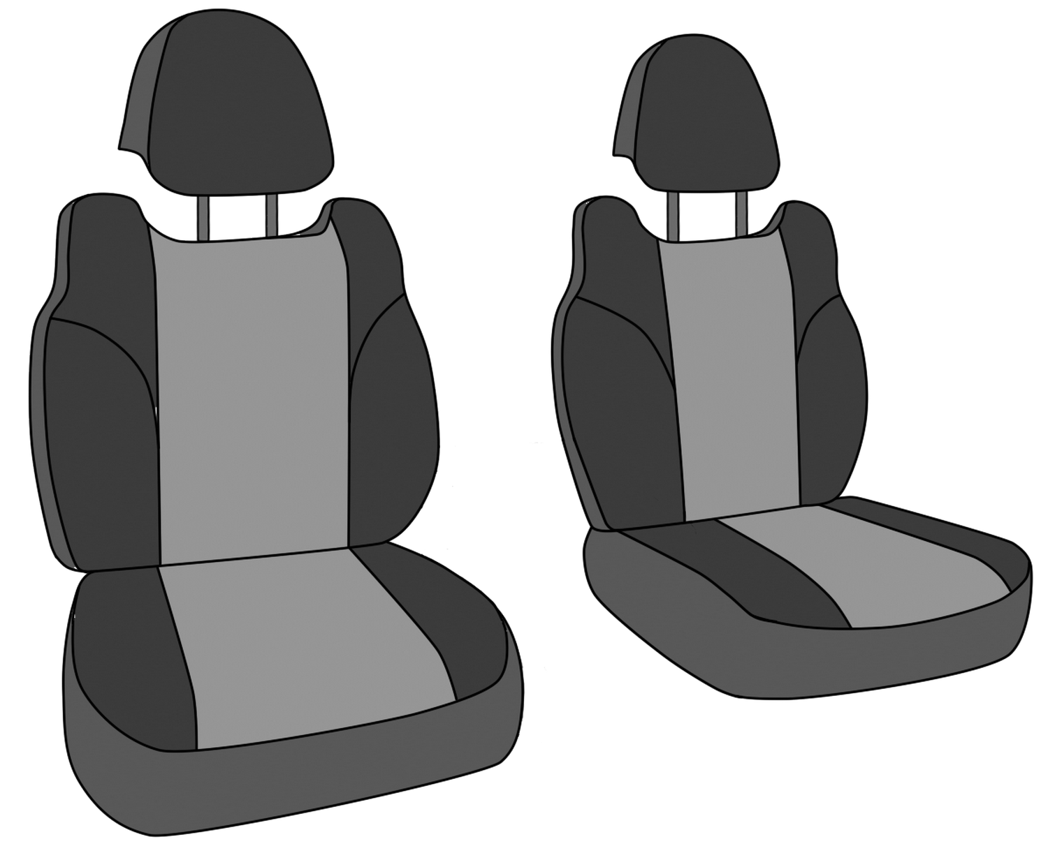 for Toyota 1215 CalTrend Neoprene 1st Row Black Custom Seat