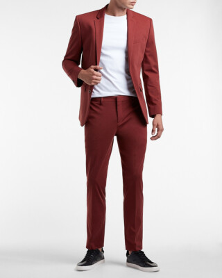 NEW EXPRESS $98 RUST SLIM LUXE COMFORT SOFT SUIT PANT SZ 29/30