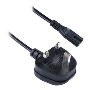 3/ Pin Wall Cord to Figure 8/ C7 UK Mains Power Lead Cable For Bose Radio Wave Radio Sound Touch Acoustimass CineMate