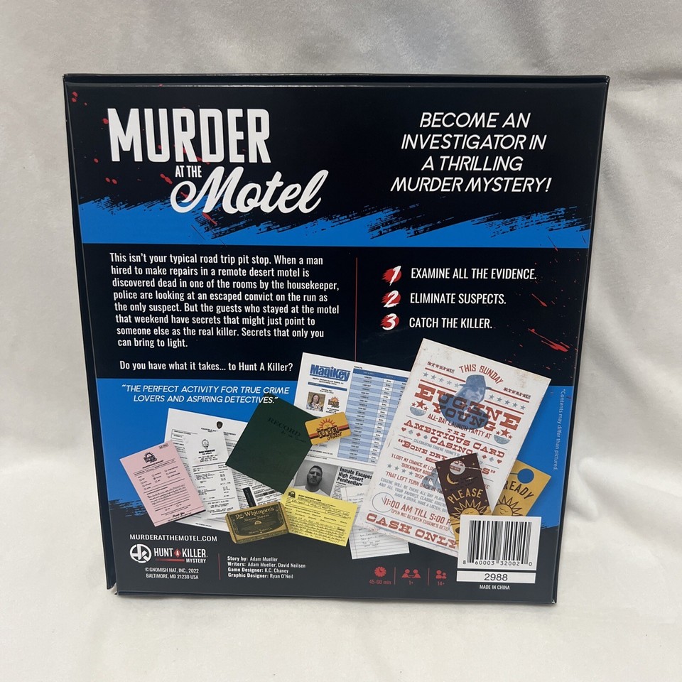 Hunt A Killer: Murder at The Motel Mystery Game Night Murder Mystery