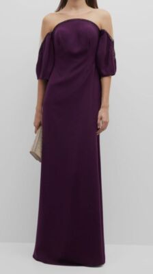 $1295 Rene Ruiz Collection Women's Purple Mesh-Illusion Beaded Dress Size 10