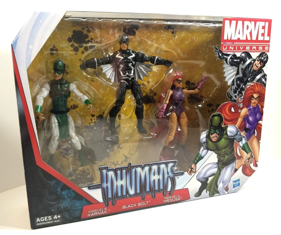Marvel Universe 3.75" Inhumanos Paquete de 3 Black Bolt Medusa Karnak 2013 Hasbro Nuevo Foto 3 de 4