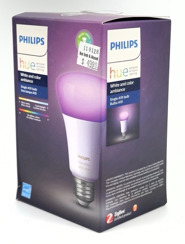 Philips Hue White & Color Ambiance A19 Smart LED Light Bulb NEW - Picture 2 of 5