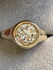 3 carat OEC Lab Diamond In 18 Karat Yellow Gold In Heavy Setting Size 9US/S UK