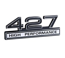 427 7.0 Liter Engine High Performance Emblem Badge Logo With Chrome Black Trim