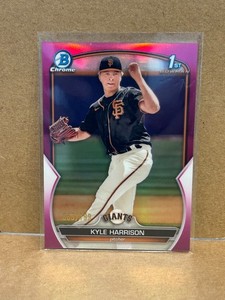 2023 Bowman - Chrome Prospects Kyle Harrison #BCP-93 Fuchsia Refractor /199 (RC)