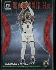 2023-24 Donruss Optic #2 Damian Lillard Raining 3s Red Milwaukee Bucks