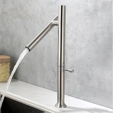 304 Stainless Steel Kitchen Faucet Mixer Single Handle 360 Degree Rotation Tap