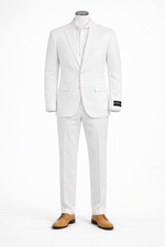 Boys White Couture 1910 Suit Optional Pants Power Stretch Fabric Slim Size 16