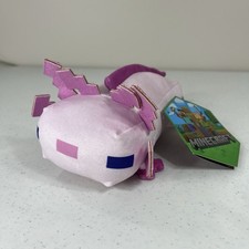 RARE Minecraft Smooshimals Axolotl Pink Plush Stuffed Mojang 11 Long NWT NEW