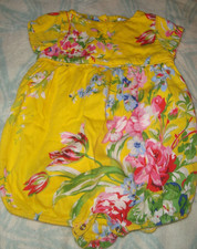 ralph lauren yellow floral romper sz 3 mo bright spring infant girl
