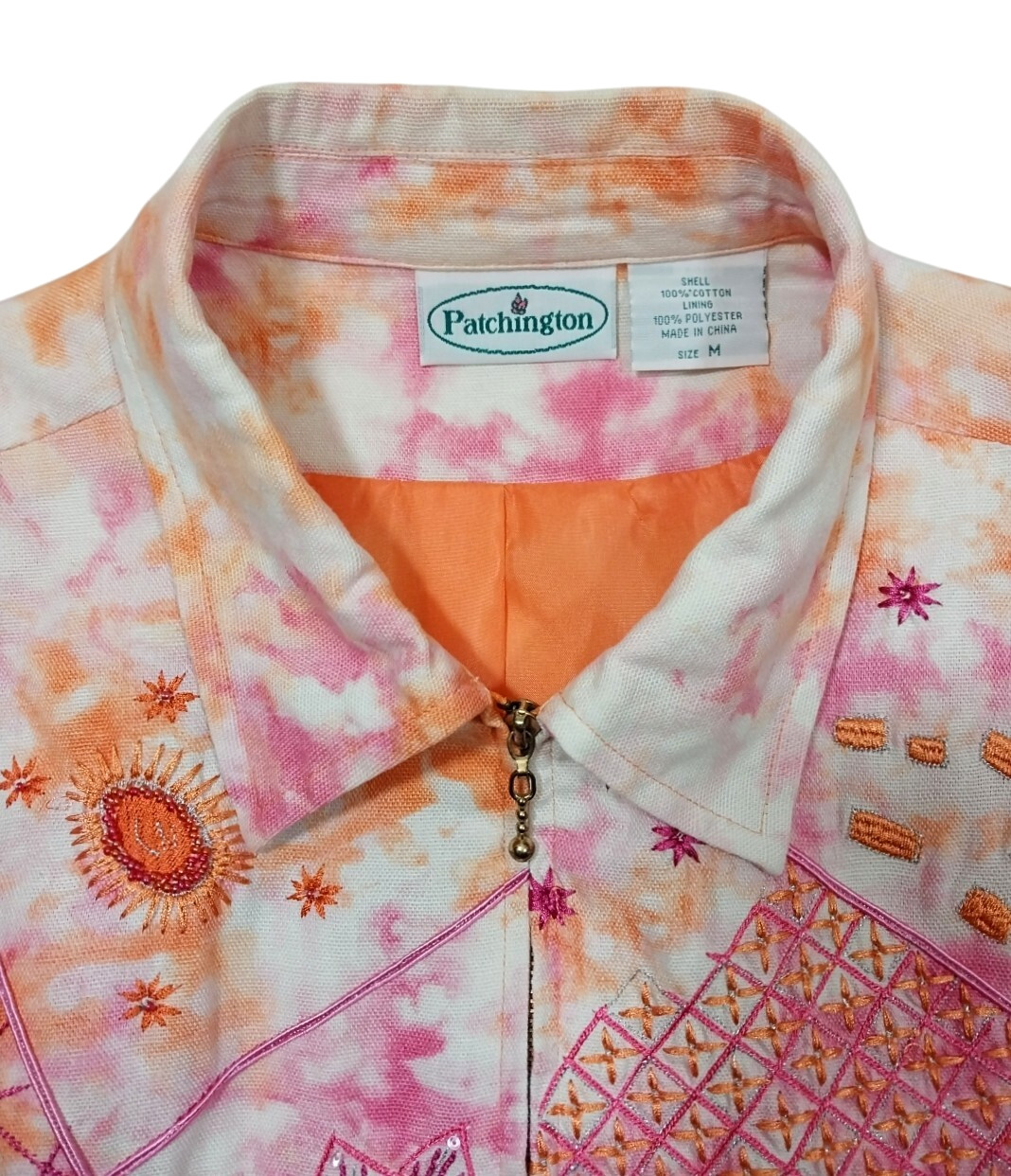 Patchington Jacket Embroidered Sequined Pink Tie … - image 8