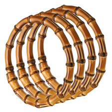 5.9 Inch Bamboo Purse Handles 4 Pcs Round Replacement Handmade Rings