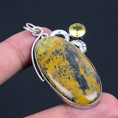 Sonora Sonnenaufgang, Citrin Edelstein 925 Sterlingsilber Schmuck Anhänger 2,...