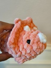 Crochet handmade triceratops plushie
