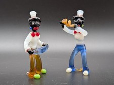 Musiker Glasfigur Lauscha Afrikaner Kapelle antik mundgeblasen Jazz Musik Glas
