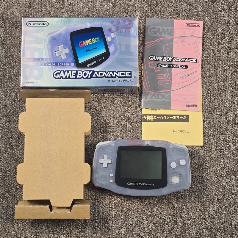 Nintendo Game Boy Advance Handheld Console Clear Glacia AGB-001 Japanese Boxed