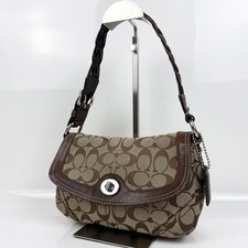Excellent COACH Coach Y2k One Shoulder Bag Signature Brown