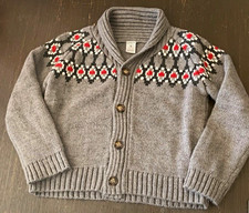 Carters Boys Fair Isle Knit Shawl Collar Butt...