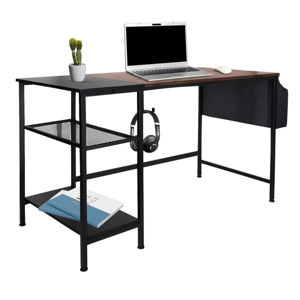 Schreibtisch Homeoffice Tisch Computertisch 120X60Cm Seitenregal Workspace H I-image