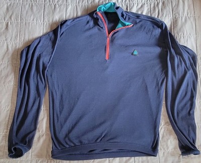 Vintage Nike ACG Pullover Mens Medium Blue Thermax 1/4 Zip Shirt Made USA 90s