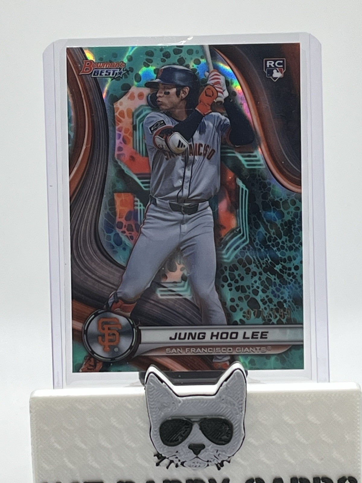 🔥Jung-Hoo Lee (RC) Aqua Lava Refractor /199 2024 Bowman's Best #57 - Giants