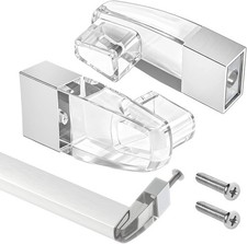 2 Set Clear Acrylic Shower Door Towel Bar Brackets for Alumax Basco Framed