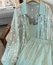 Damen Sommer-Set 3teilig Frühling-Sommer Top...