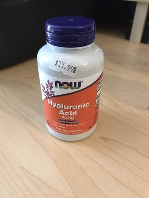 NOW Foods Hyaluronic Acid W/ MSM, 50mg 120 Veg Caps, BB 11/27, Sealed