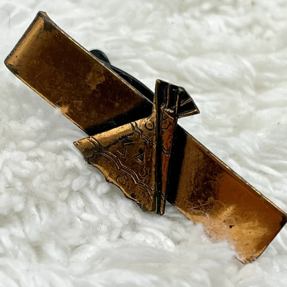 Vintage Copper Teepee Tie Clip Alligator Clasp 1.5" - Image 4 of 4