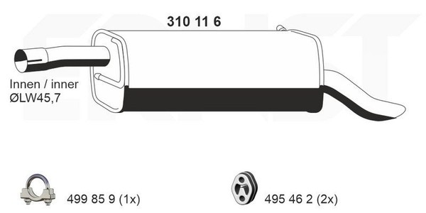 Ernst 310116 EndschalldäMpfer FüR Ford-image