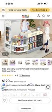 Kids Grocery Store Playset with Cash Register POS Machine