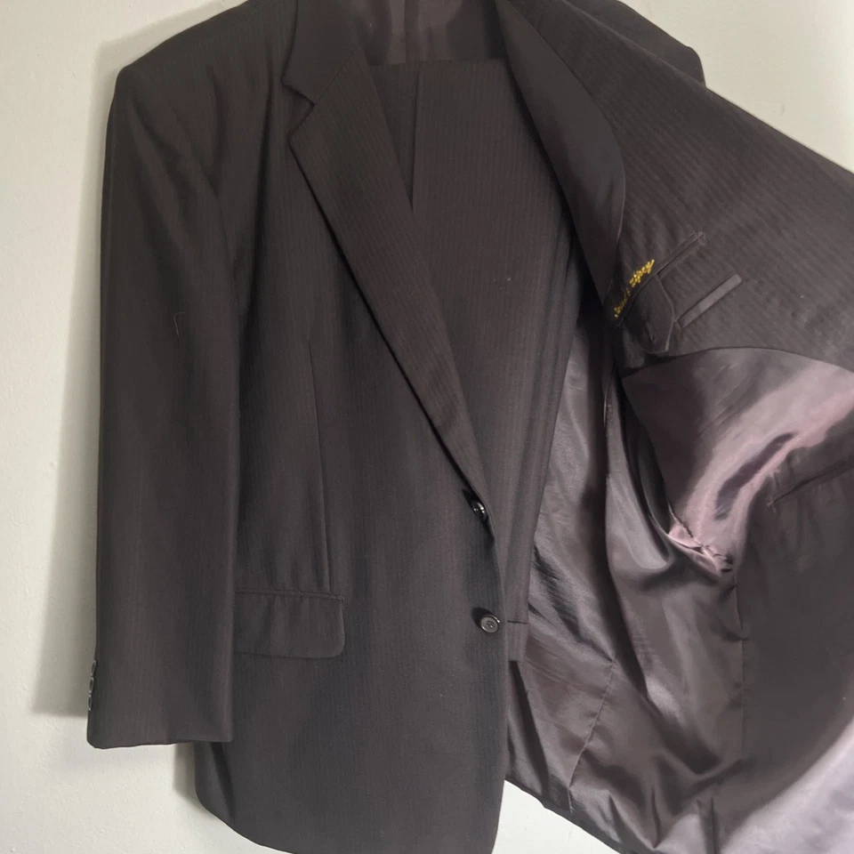 Men’s Bespoke 2PC Handmade Custom Suit Size 46R Pants 42Wx30L Dark Red Suit - Image 4 of 4