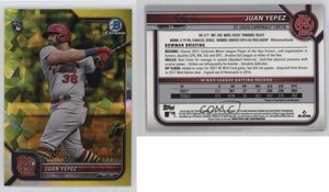 2022 Bowman Chrome Sapphire Edition Yellow /50 Juan Yepez #26 Rookie RC