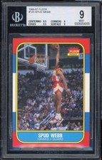 Spud Webb Rookie Card 1986-87 Fleer #120 BGS 9. rookie card picture