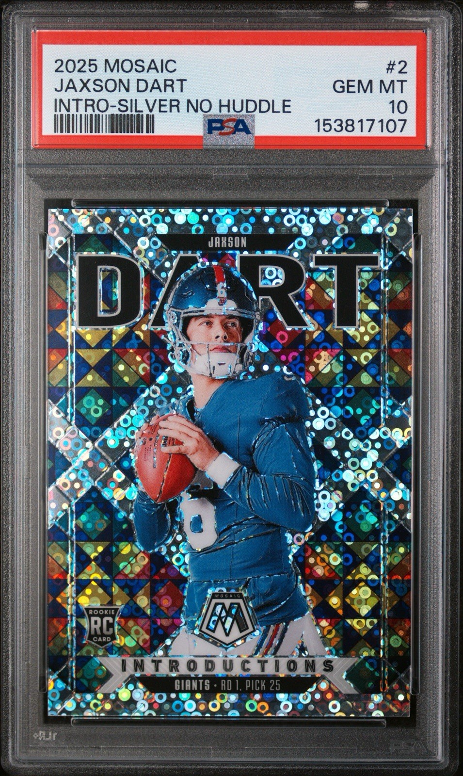 Jaxson Dart Panini Mosaic Introductions #2 No Huddle Silver