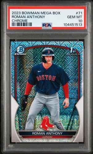 Roman Anthony Rookie Chrome SP 1st Bowman PSA 10 GEM MINT 2023 Bowman Mega Box