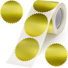 Embossing Stickers 300 Pcs 2'' Gold Foil Seals Self-Adhesive Envelope Labels
