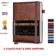 Hardcover Leather Journal Notebook A5 256 Pages College Ruled for Writing, Men