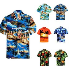 Hawaiian Shirts Shorts Pants Outfit Mens Summer Beach Holiday Floral Co-ord Set