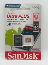 SanDisk Ultra PLUS 128GB microSDXC UHS-I Card with Adapter   New
