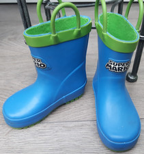 George Younger Boys Size 4 Nintendo Super Mario Blue Wellies Boots