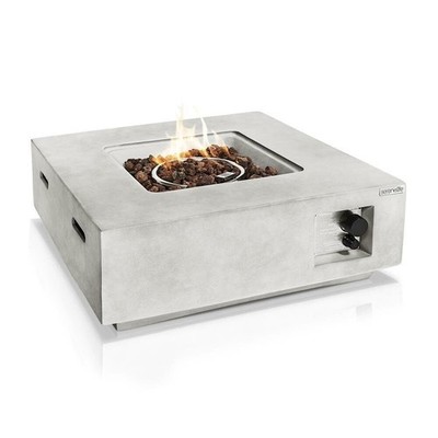 SereneLife Propane Gas Fire Pit Table Square MGO 40000 BTU Easy to Assemble