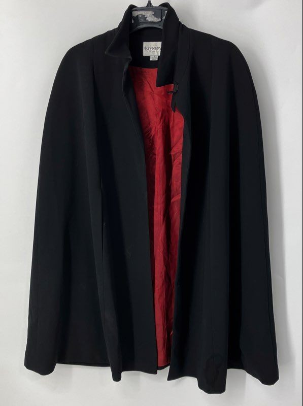 John Meyer Womens Black Long Sleeve Collared Button Winter Coat Size 16