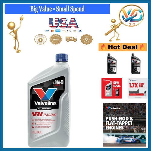 VR1 Racing Synthetic SAE 10W-30 Motor Oil 1 Qt Car & Truck High Zinc